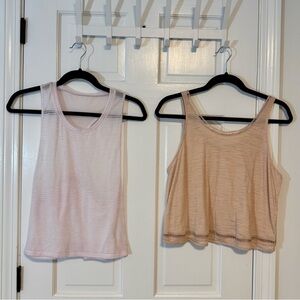 Alo Yoga | Lightweight Tank Tops, Pink & Beige, Size M - EUC
